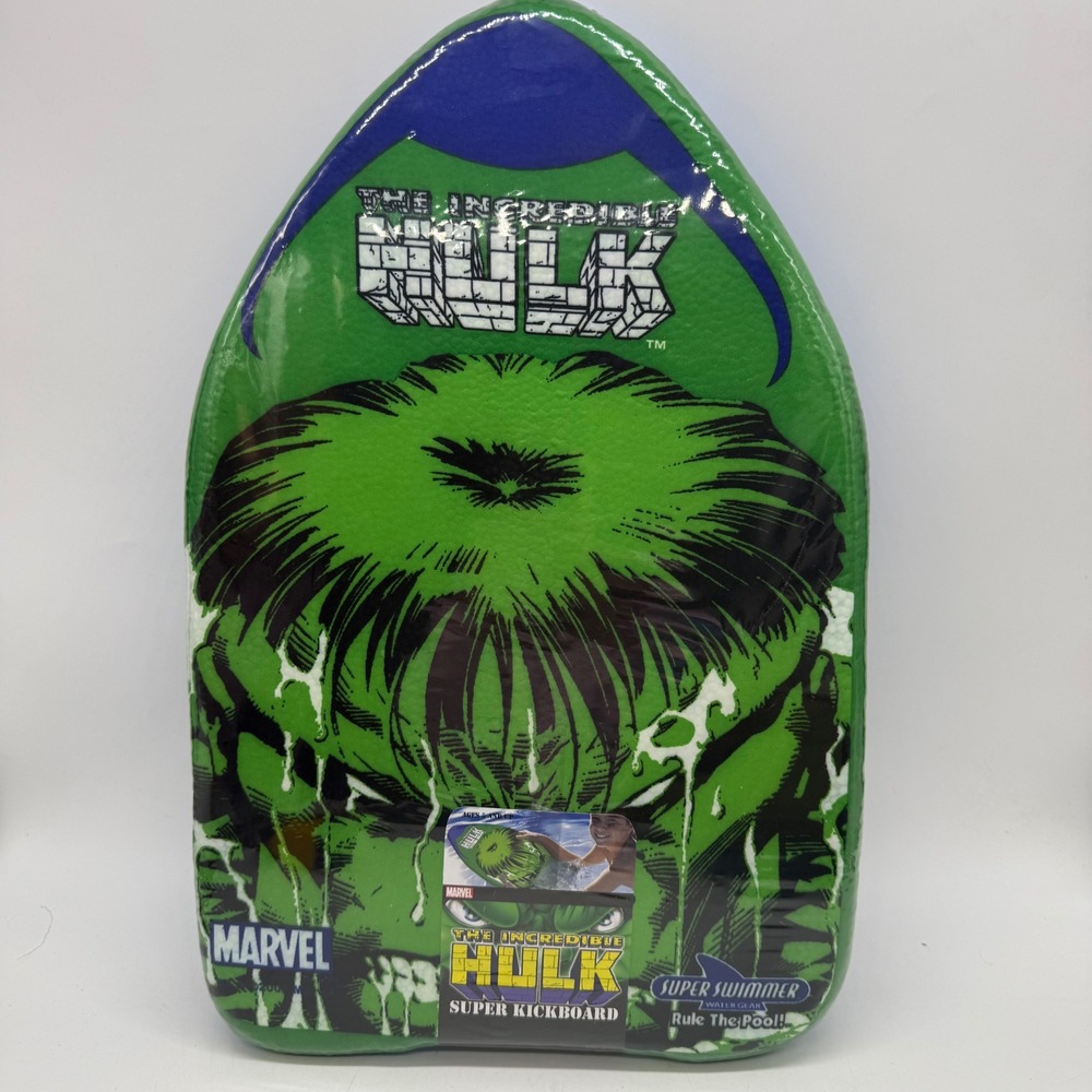 Marvel Kickboard Kids Green Incredible Hulk Super Swimmer Water Gear New 2003